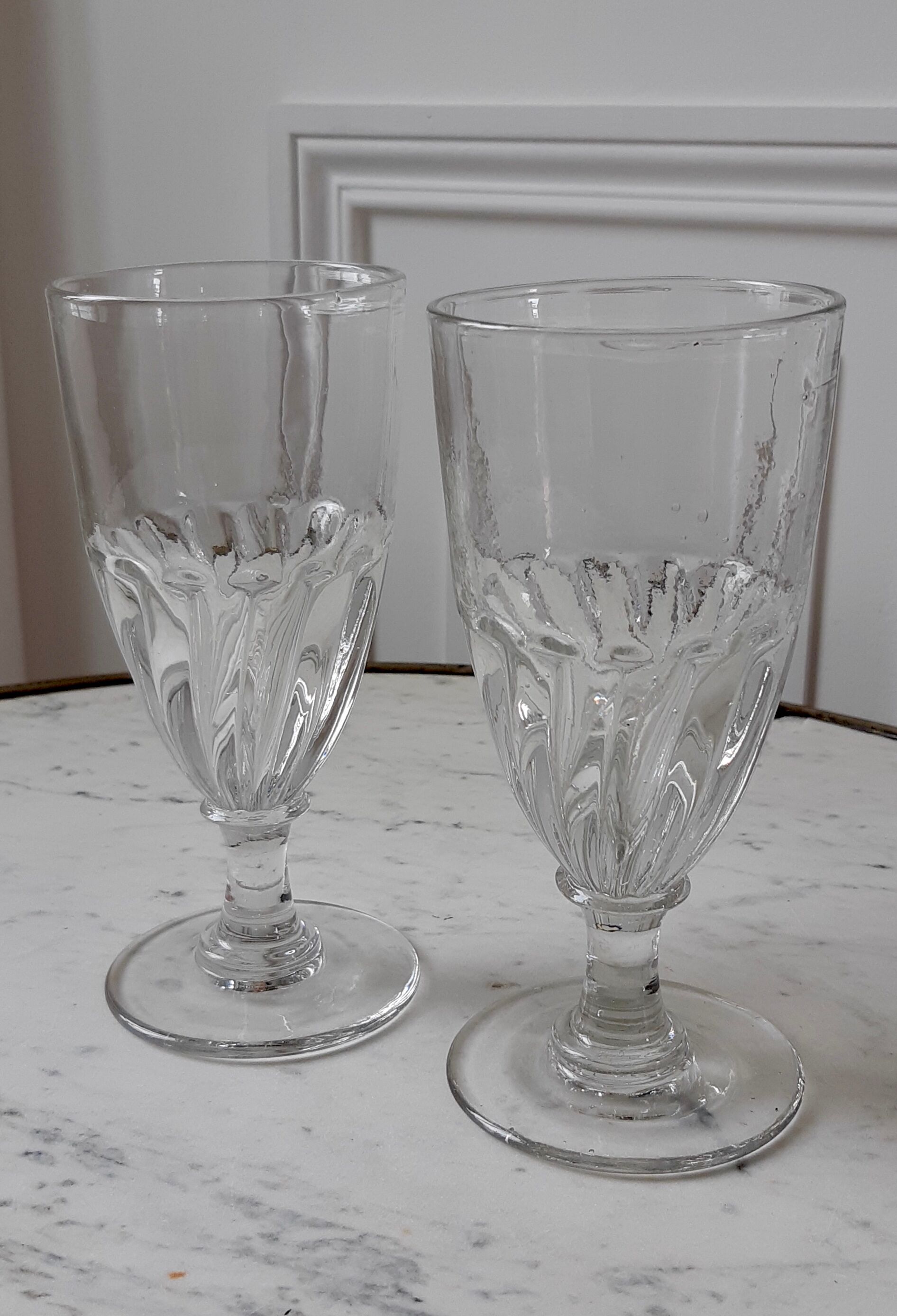 Duo of absinthe glasses late nineteenth century