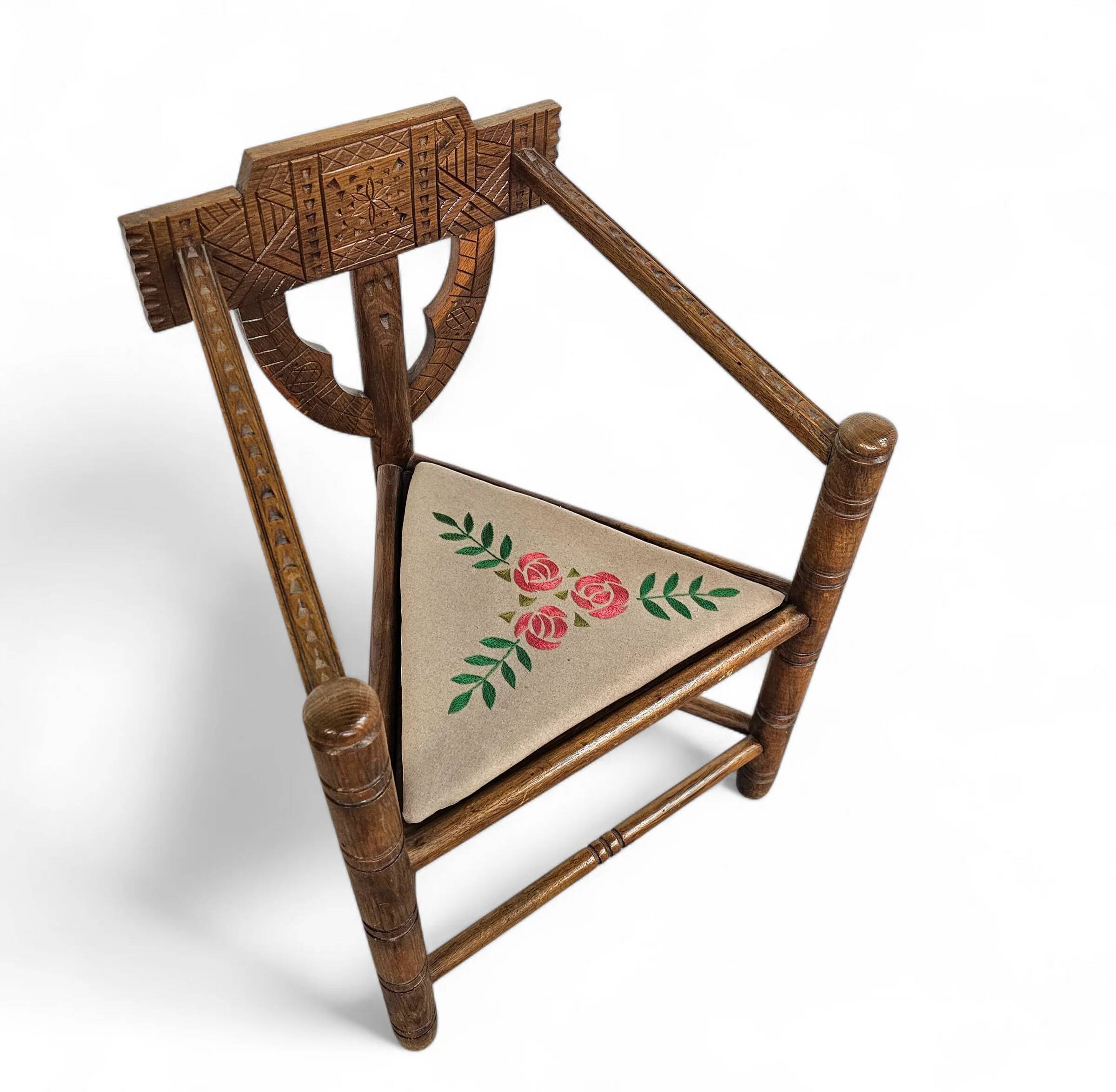 Carved Swedish monk chairs, style attributed to Bernhard Hoettger, made in Sweden, 1940s