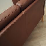 Brown leather sofa, Danish design, 1970s, production: Denmark