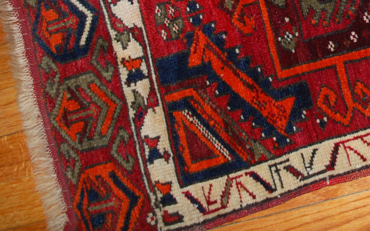 Old Turkish carpet Yastik handmade 61cm x 110cm 1890s
