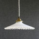 Suspension in white opaline mounted with socket and vintage claw - new cable
