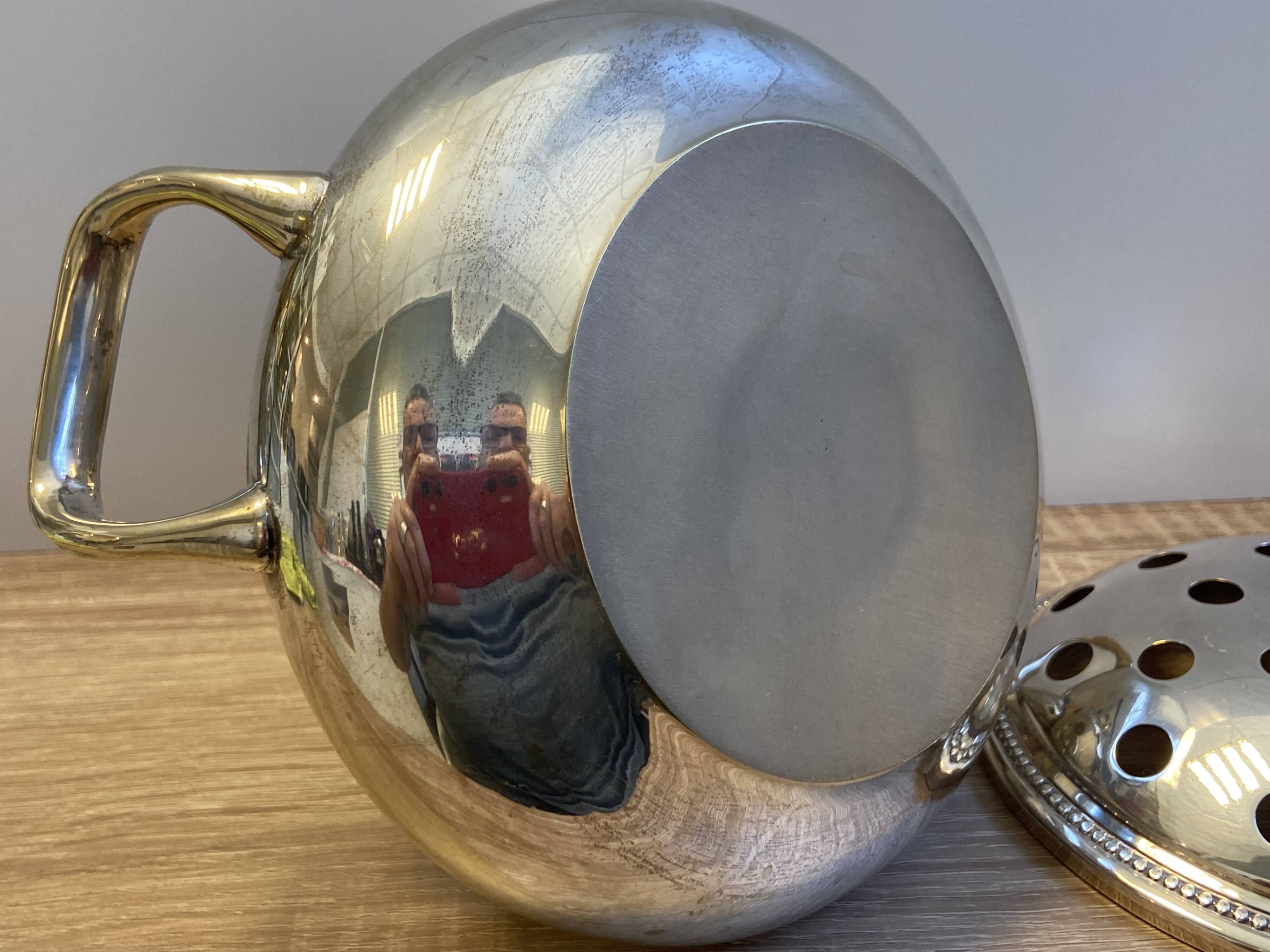 Antique Small Soup Tureen Centerpiece Bouquetière Brass Bronze Silver