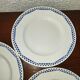 5 assiettes plates Moulin des loups et Hamage Orchies France bleu Années 50