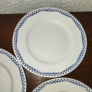 5 flat plates Moulin des loups and Hamage Orchies France blue 50s