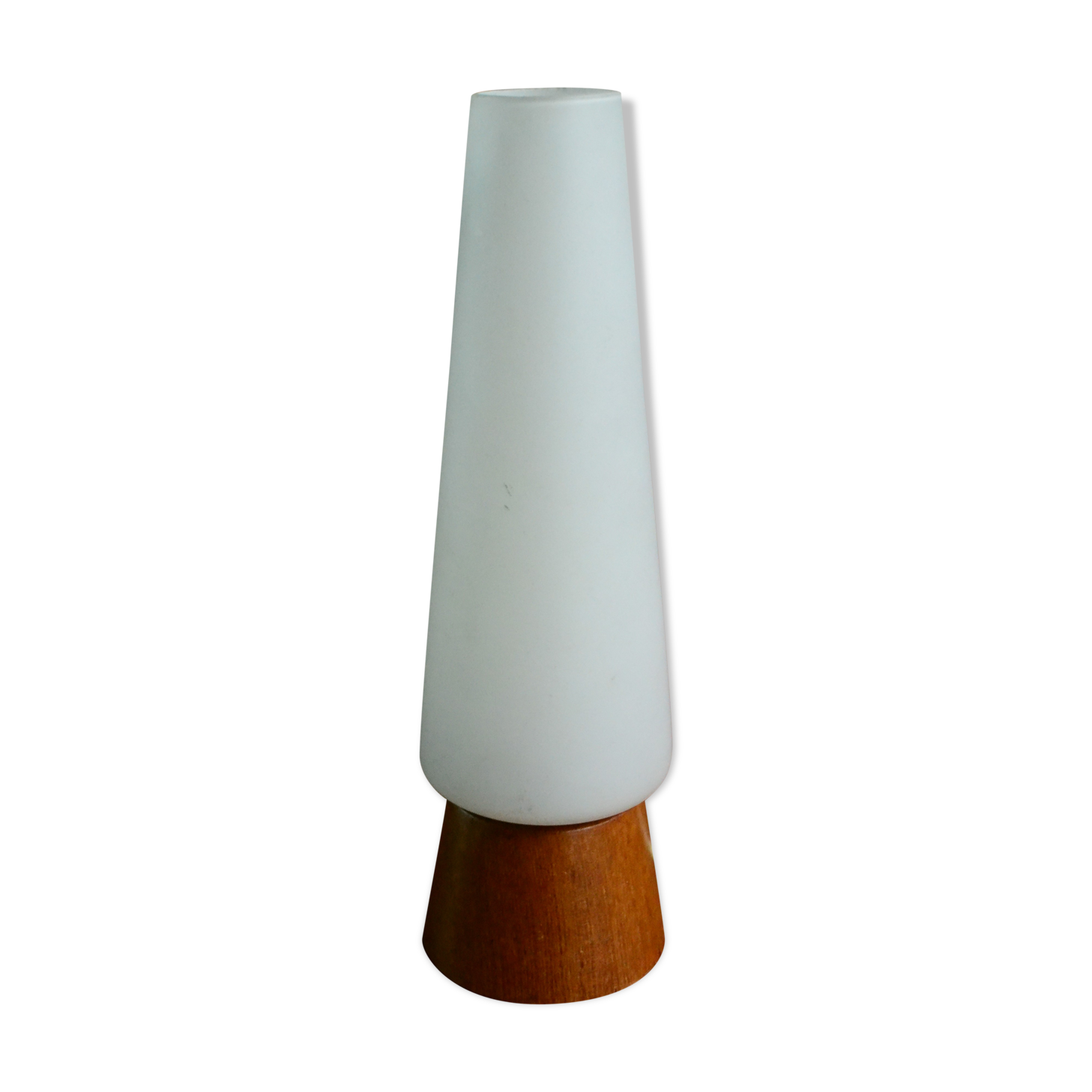 Scandinavian lamp opaline teak