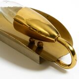 Two magical original Mid Century Modern bag brass wall lamps