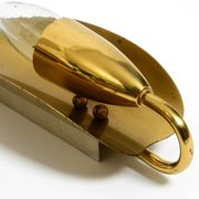 Two magical original Mid Century Modern bag brass wall lamps