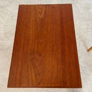 Vintage Danish mid-century teak and oak bedside tables by Næstved Møbelfabrik