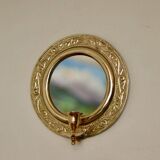 Applique murale vintage en laiton avec miroir