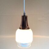 Vintage space age copper and opaline hanging lamp