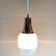 Vintage space age copper and opaline hanging lamp