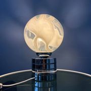 Mid-Century chrome desk lamp with glass shade