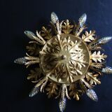 Set of 2 Large Florentine Chandelier Ceiling Lamps  by Banci Firenze Italy Regency Hollywood Style