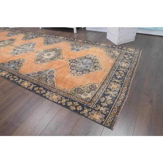 Vintage Turkish Hand-Knotted Runner 125x340