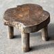 Mini low stool in upcycled old Asian teak H15 D24