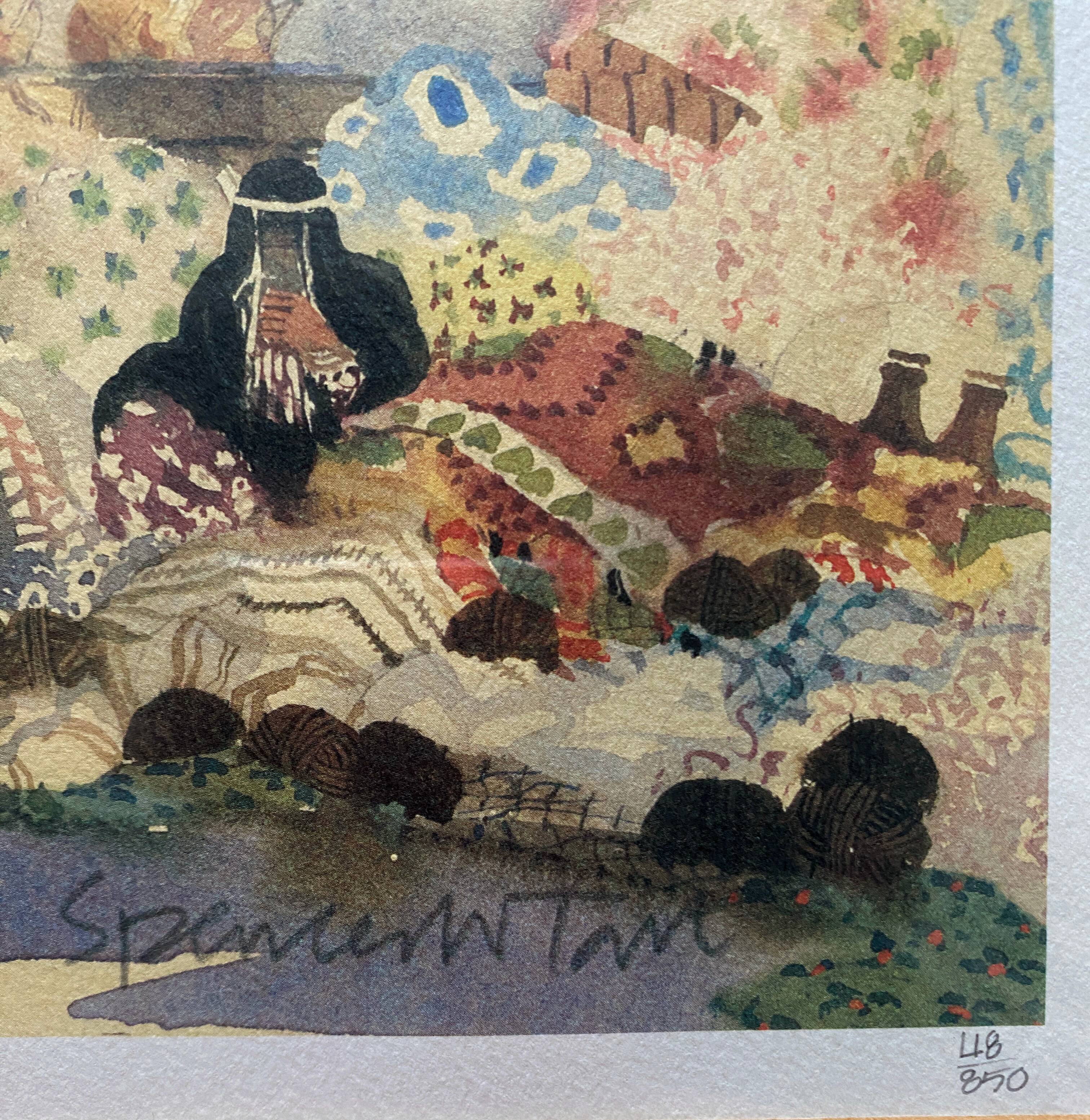 Numbered litho painting "Ladies souk" signed Spencer W. TART (1942) Orientalist