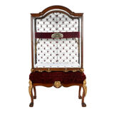 Mahogany jeweler's showcase with gilded bronze legs