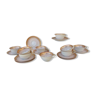 8 tasses café porcelaine Limoges Ahrenfeldt belle dorure