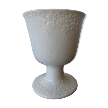 Vase sur pied en céramique craquelée