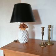 Lampe ananas vintage céramique blanche et doré