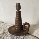 Antique turned wood lamp