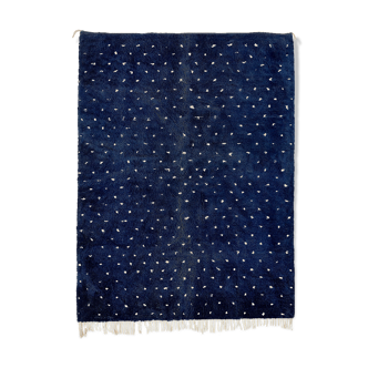 Modern Moroccan carpet dark blue A. Younger