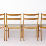 Set of 4 Vintage Oak Dining Chairs, 1960s Swedish Design by Alb Johansson