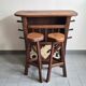 1970s vintage brutalist bar and stools