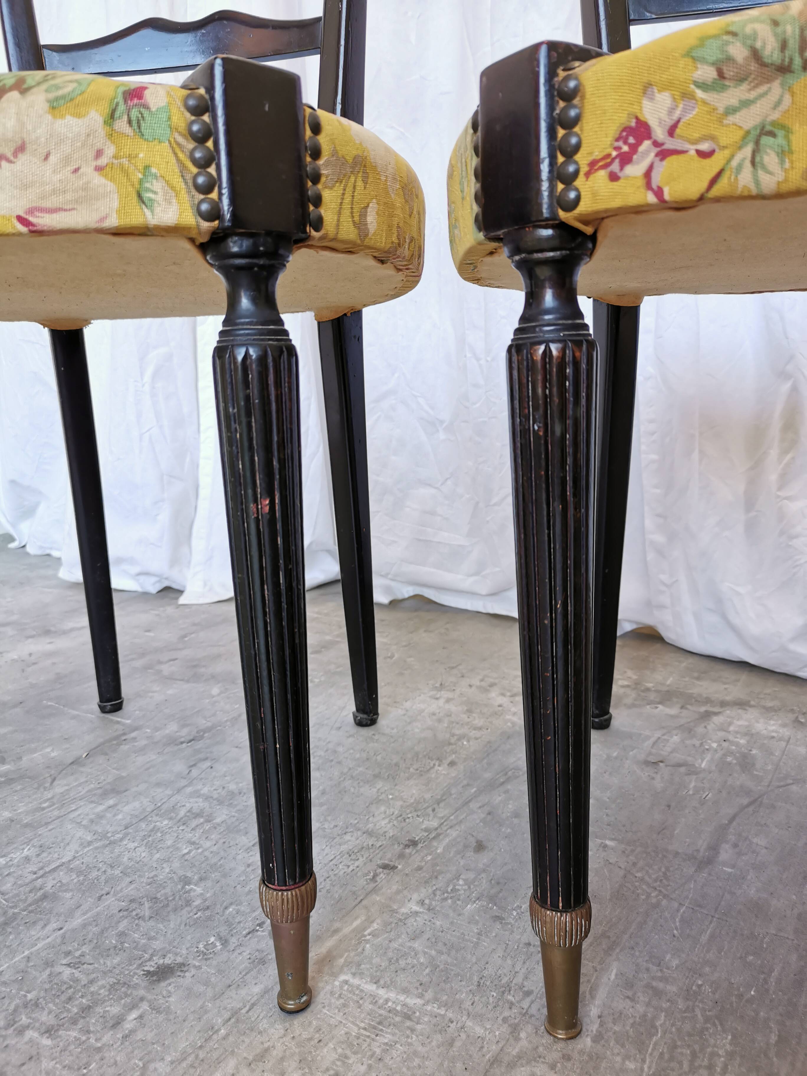 Vintage Paolo Buffa Chiavari Chairs: Mid-Century Modern Ladder Back Dining