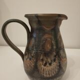 Ceramic pitcher signed Courjault