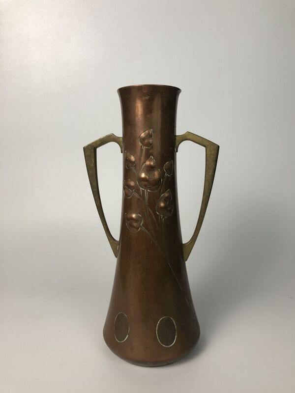 Vase art nouveau WMF cuivre et laiton vers 1900
