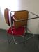 Set de 6 chaises chrome bois et laine rouge