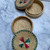 Vintage woven seagrass boxes
