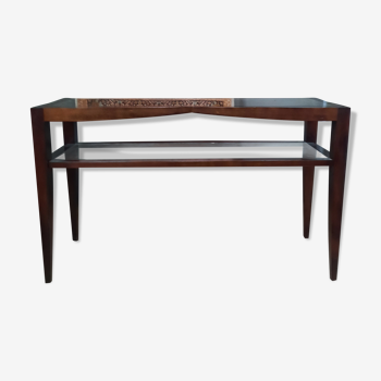 Contemporary console in varnished wood