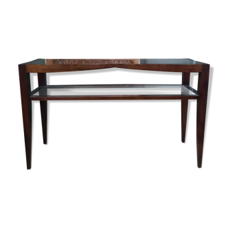 Contemporary console in varnished wood