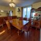 Table + 6 chaises (massif et marqueterie 60s)