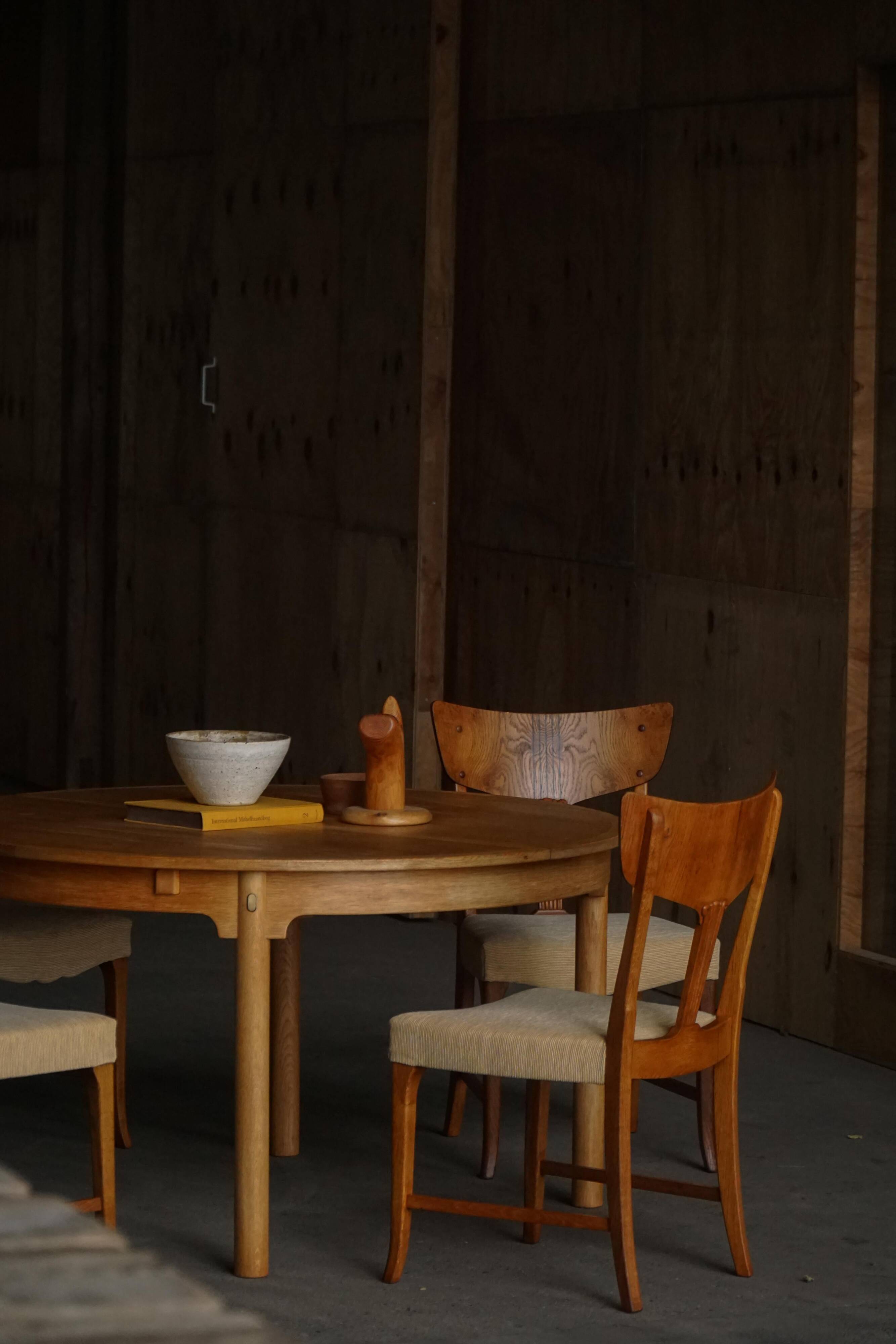 Børge Mogensen, "Øresund" dining table in oak and brass, Mid-century modern, 1950s