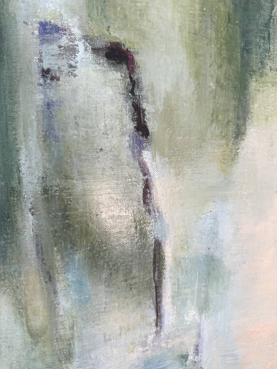 Toile abstraite nymphéas signée JP Perron, XXème