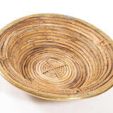 Rattan and copper dish