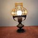 Vintage lamp in brass and amber glass
