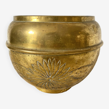 Brass plant pot by Villedieu