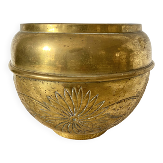 Brass plant pot by Villedieu