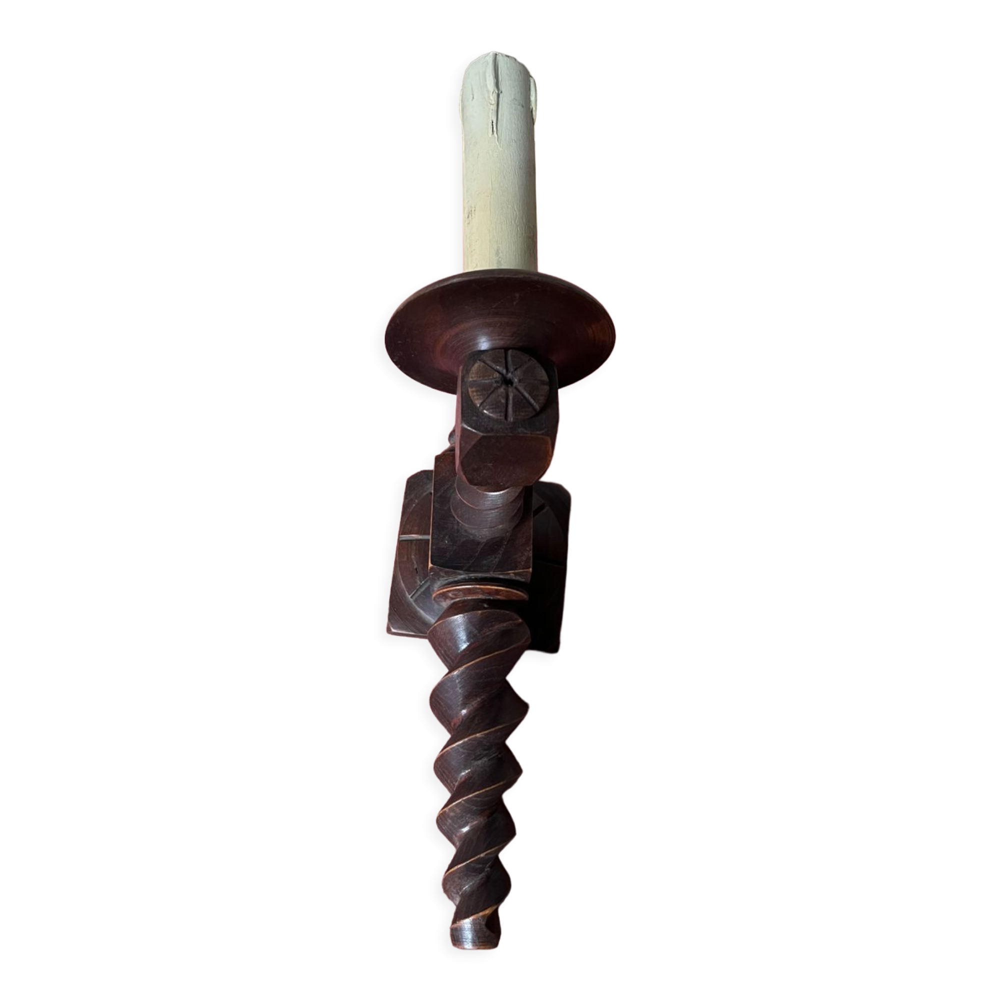 Applique bois tourné années 50