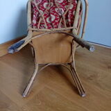 Square-shaped 1960s wicker knitting cart worker