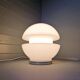 Space Age table lamp in white opaline and chrome metal, 1970