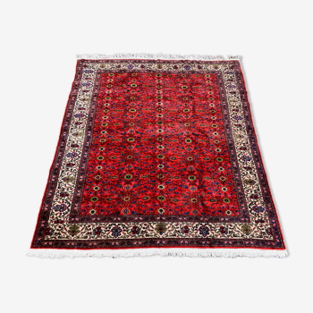 Tapis carré turc kayseri 215x190 cm laine noué à la main vintage tribal beige