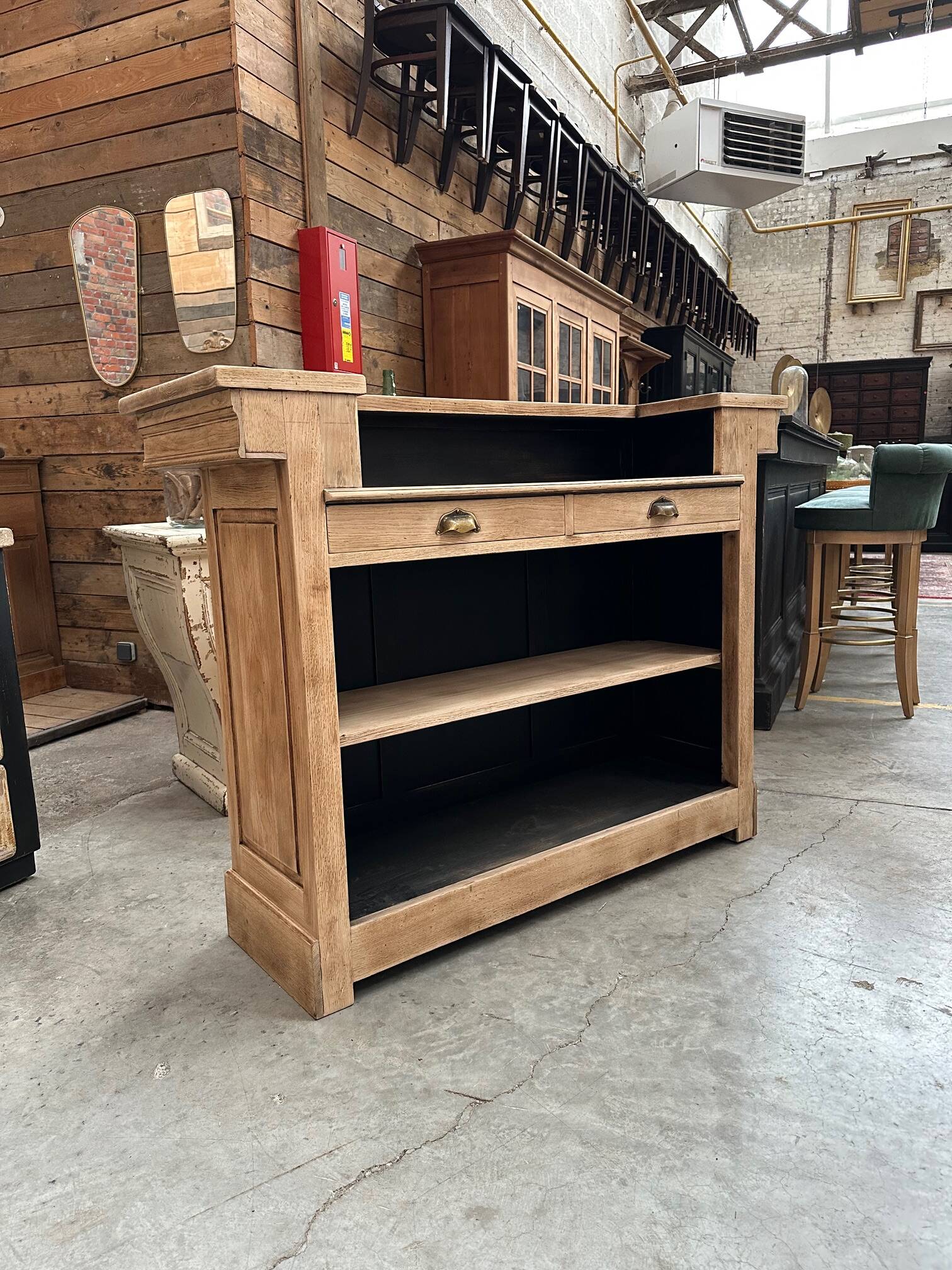Solid oak bar from the 1950s