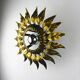 Sunburst ceiling light fixture or sconce in gilt wrought iron, Spain, circa 1960s
