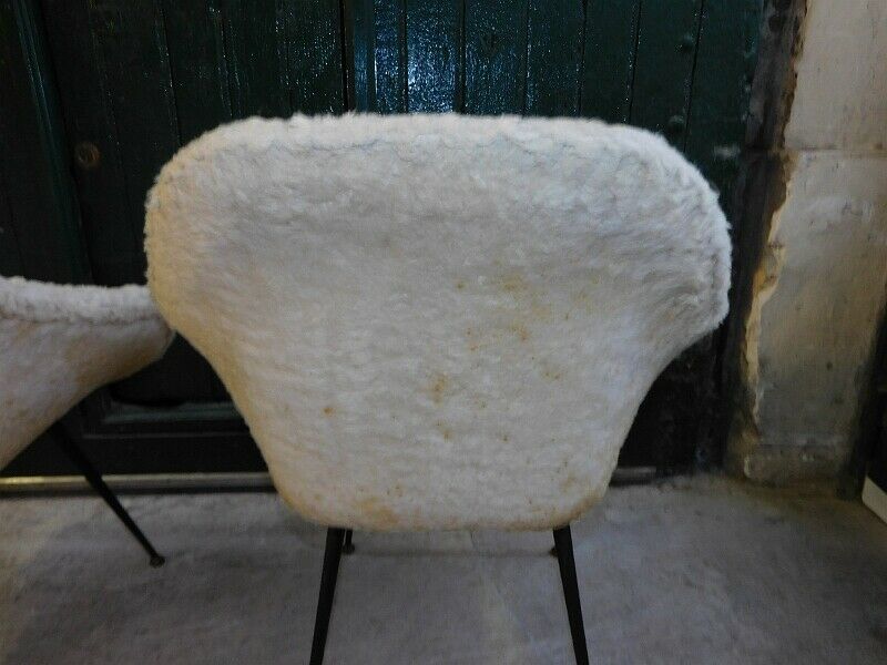 Pair of haired armchairs 1960