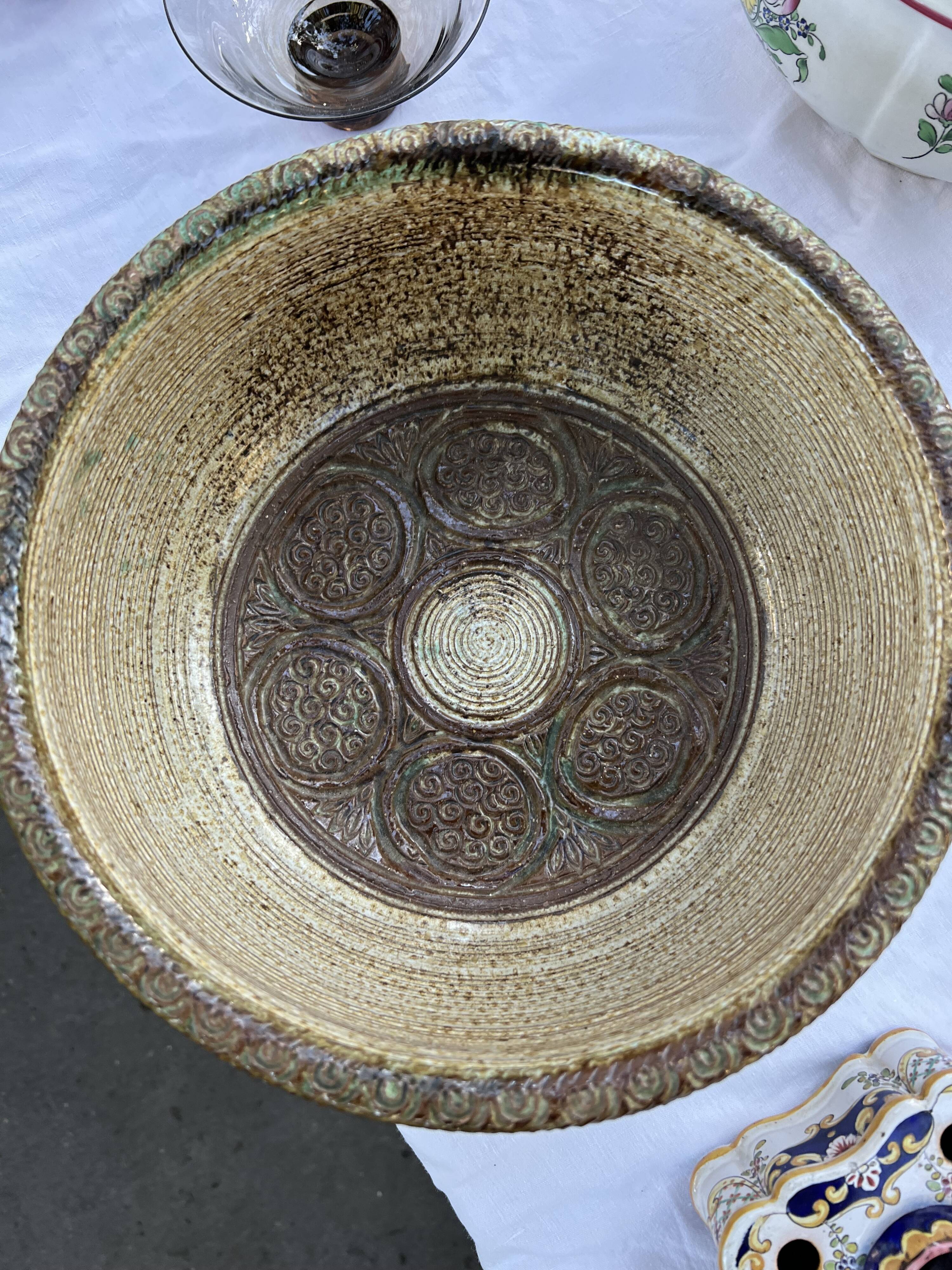 Enamelled stoneware dish – Marcel Giraud known as “Cardelle” – Vallauris